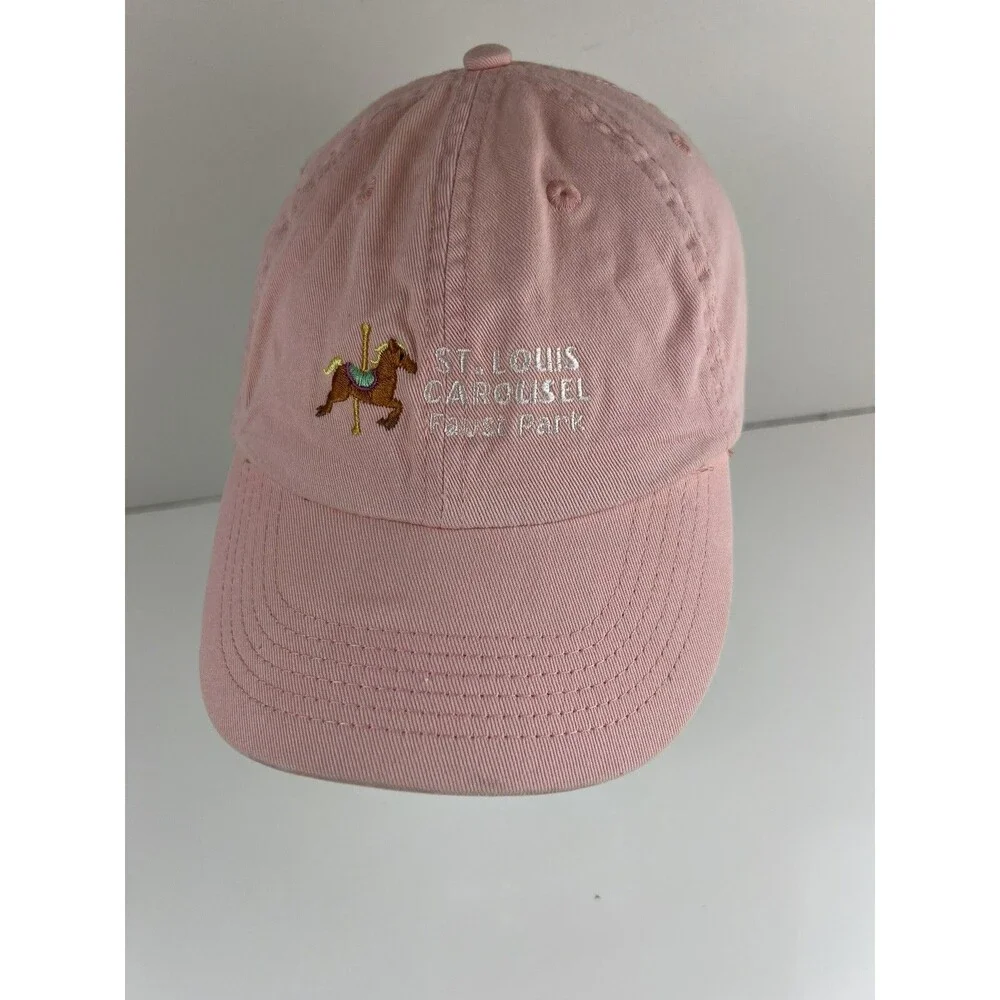 St. Louis Carousel In Faust Park St Louis Mo Baseball Hat Ball Cap Pink